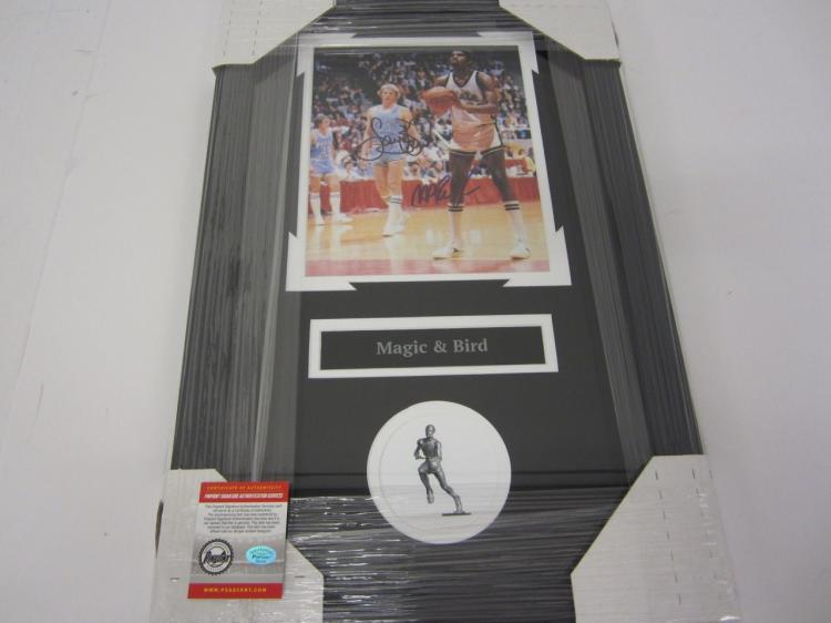 Magic Johnson & Larry Bird Dual Signed Autographed Framed...