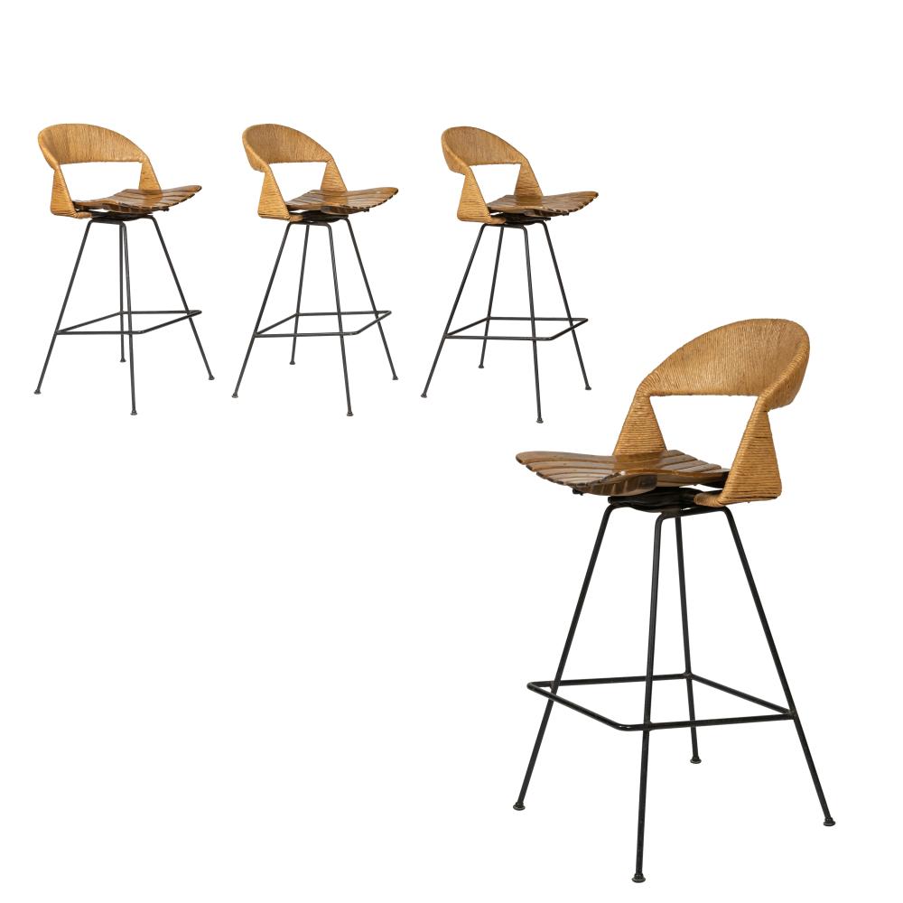 Arthur Umanoff - Four Iron Bar Stools