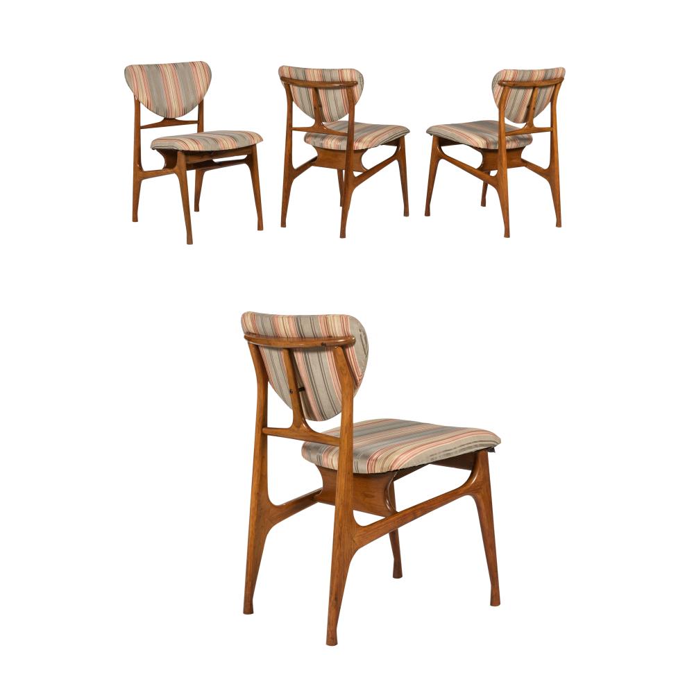 Walnut Dining Room Chairs - Four