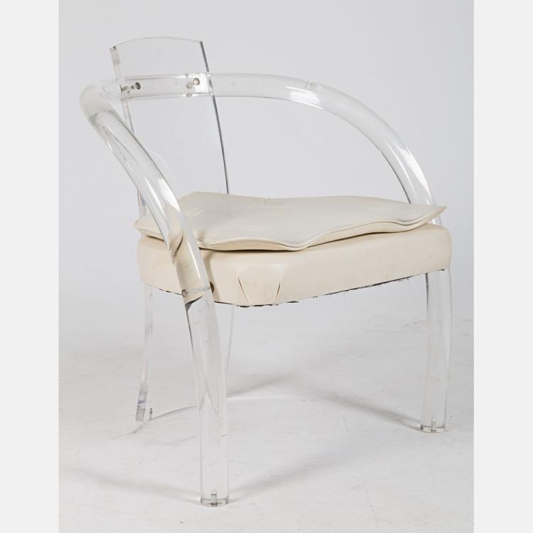 A Charles Hollis Jones Style Lucite Chair, 20th Century.