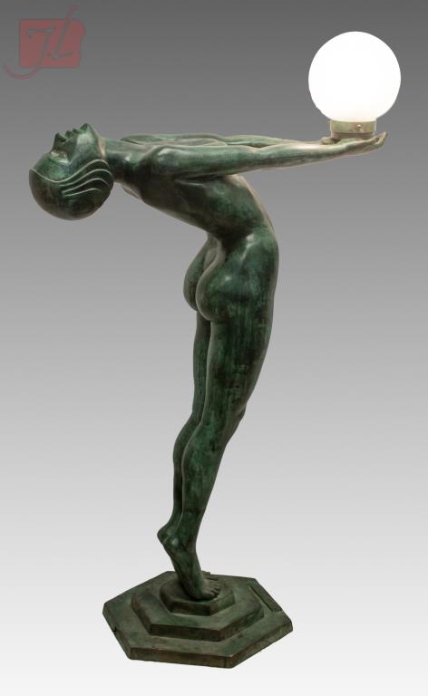 Max Le Verrier (1891-1973) Signed Bronze Lamp