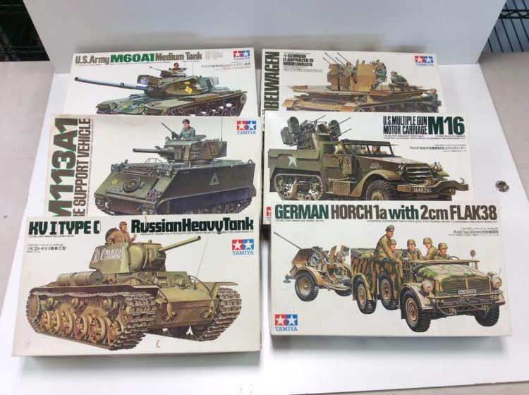 6Pc. Tamiya 1:35 Scale Military Models