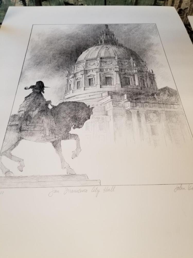John Kelly "San Francisco City Hall" Lithograph