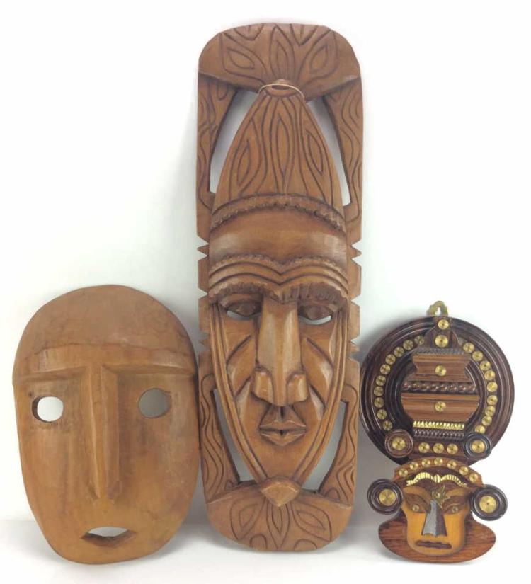 4Pc. Wood Carved Tribal Masks