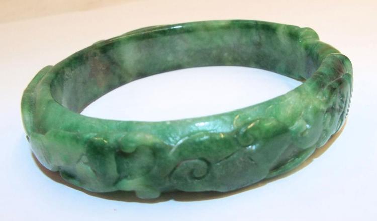 Carved Green Hardstone Bracelet