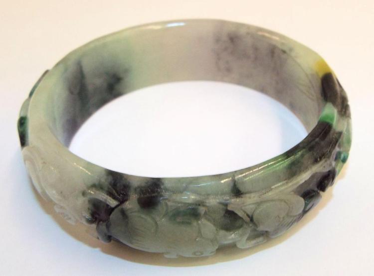 Carved Green Hardstone Bracelet