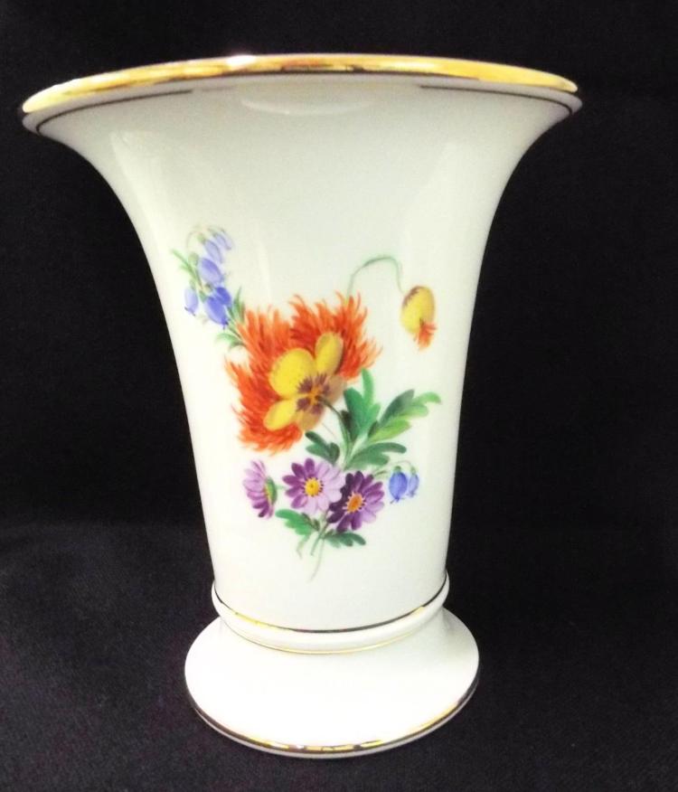 Meissen Hand Painted Porcelain Vase