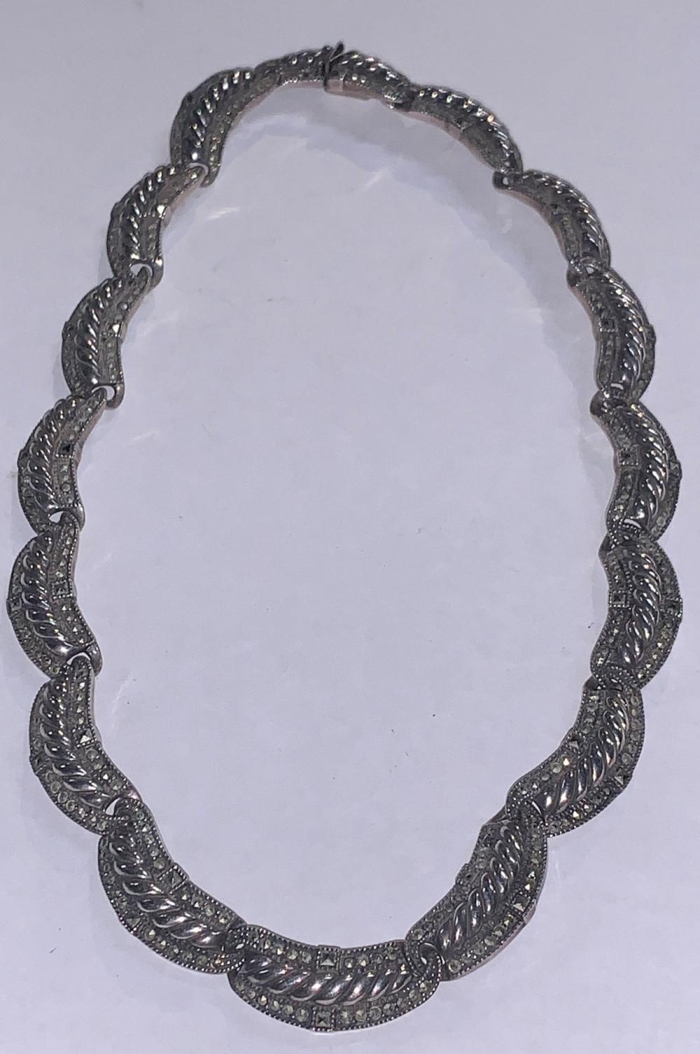 Judith Jack Sterling Silver & Marcasite Necklace