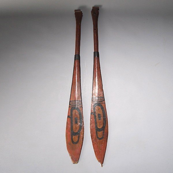 Two antique paddles Haida Pacific Northwest Coast