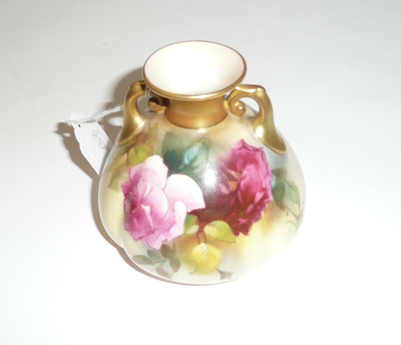 Royal Worcester rose painted vase