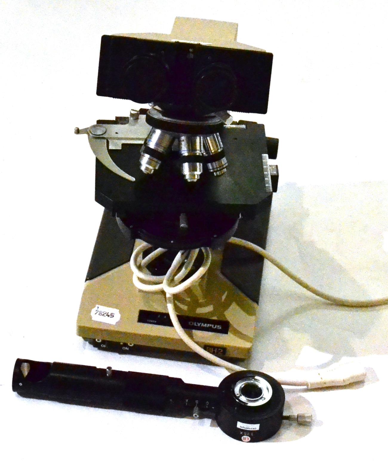 Olympus BH2 Binocular Microscope with five lens turret and drawing attachment