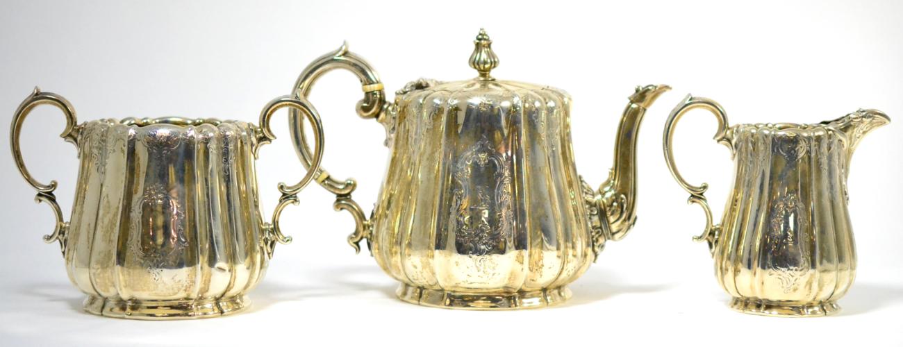 Victorian silver three piece tea service
