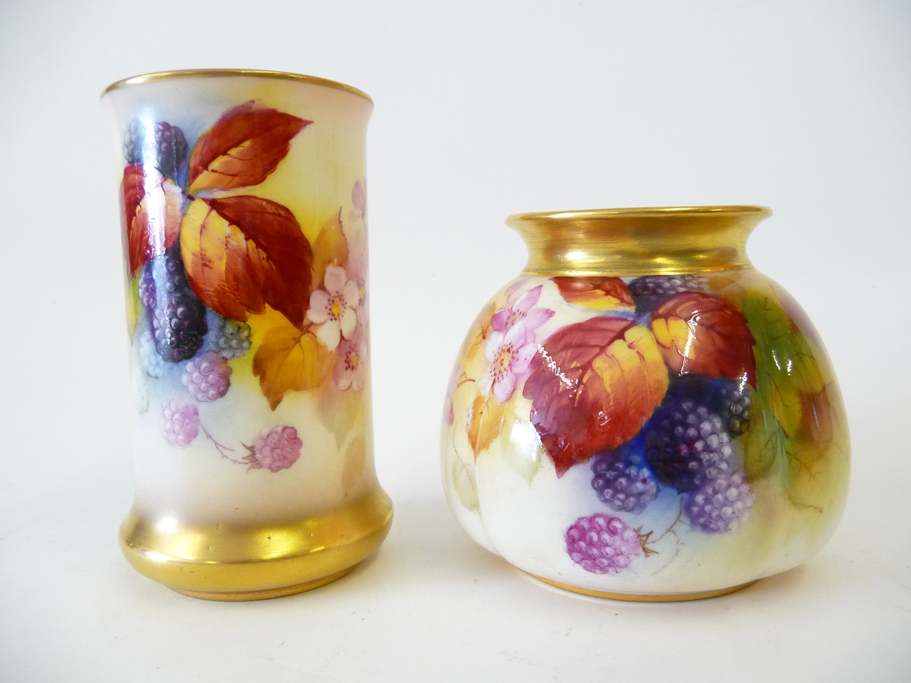 A Royal Worcester Porcelain Fruit Painted Vase