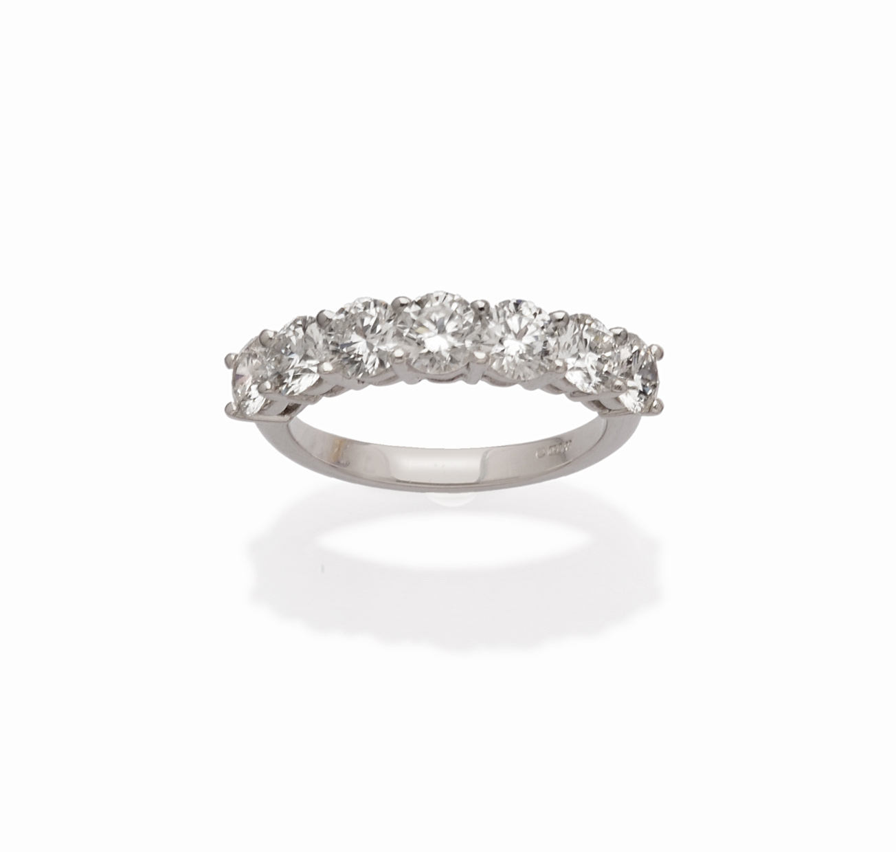An 18 Carat White Gold Diamond Seven Stone Ring