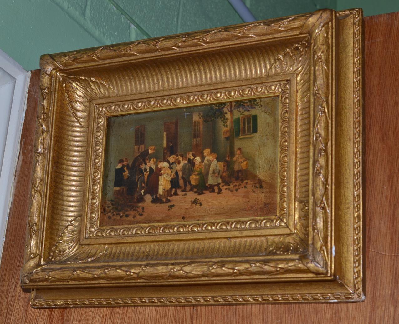 19th Century gilt framed oil on board