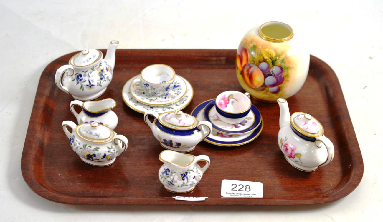 A Royal Worcester vase painted with fruit