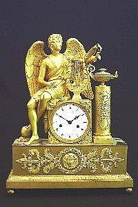 FRENCH EMPIRE ORMOLU MANTEL CLOCK