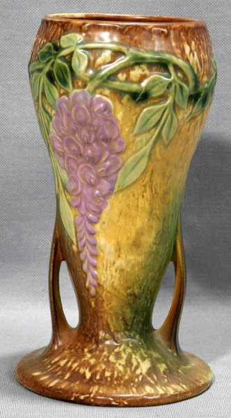080042: ROSEVILLE, WISTERIA PATTERN, POTTERY VASE