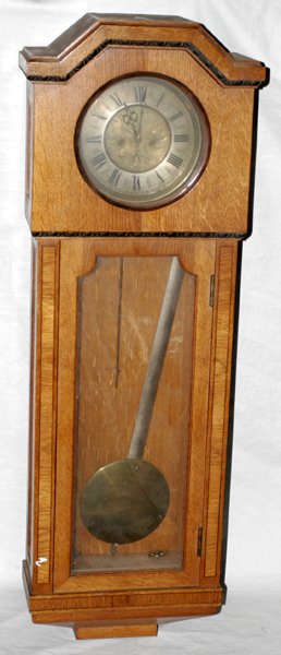 091492: VIENNESE OAK REGULATOR CLOCK