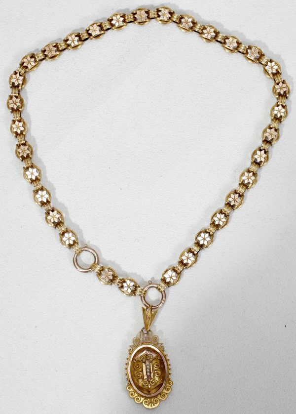 031278: VICTORIAN 10K GOLD & SEED PEARL LOCKET