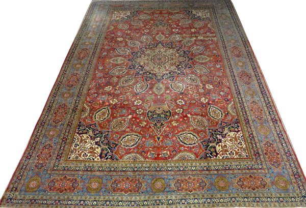 TABRIZ PERSIAN WOOL CARPET C. 1940-1970