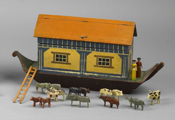 Folk art carved and polychromed Noah's Ark