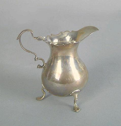 Georgian silver cream pitcher 1740-1741, bearing