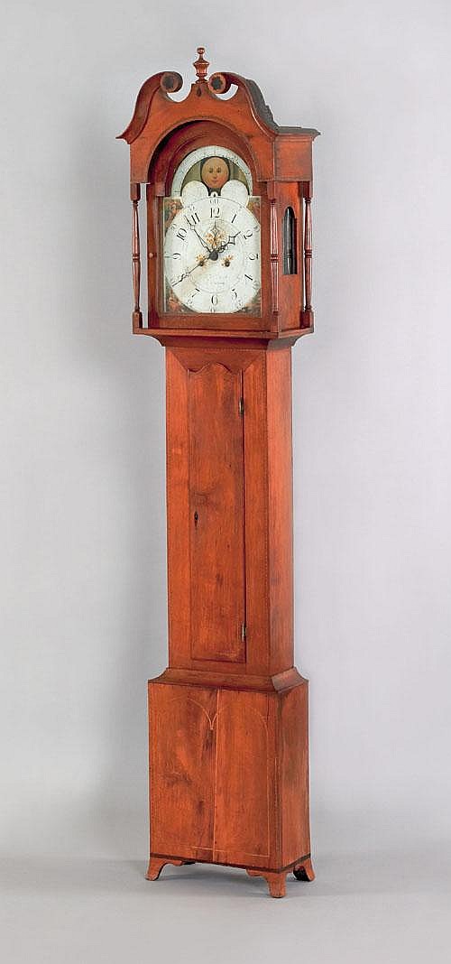 Pennsylvania Federal cherry tall case clock, ca.