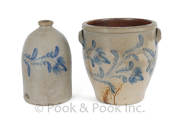 Pennsylvania three-gallon stoneware crock, 19th