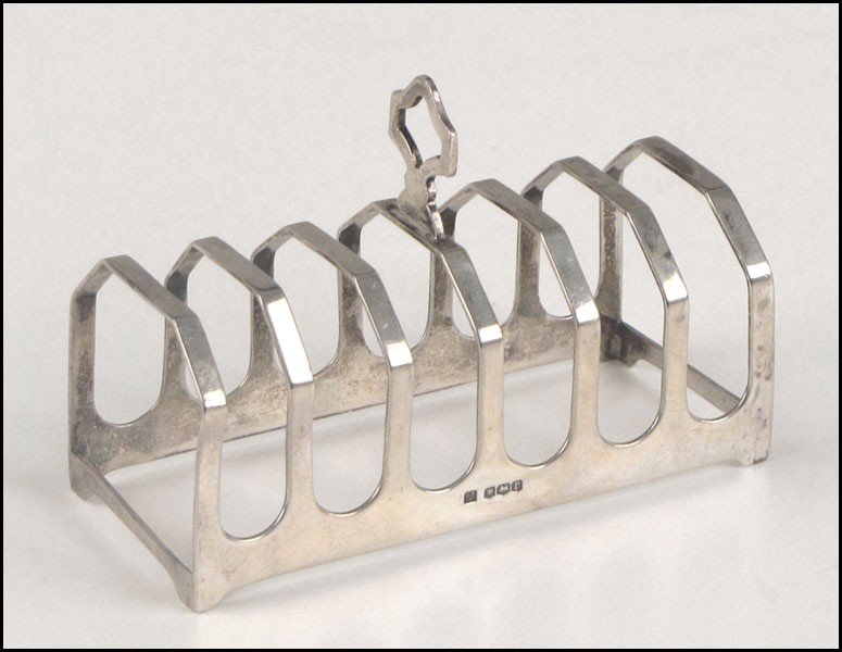 English sterling silver toast rack.