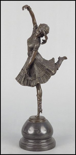 Art deco style dancing female figure.