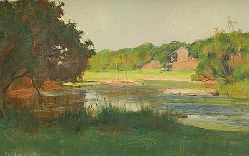 GORDON COUTTS (1869 - 1937) View from the Riverbank...