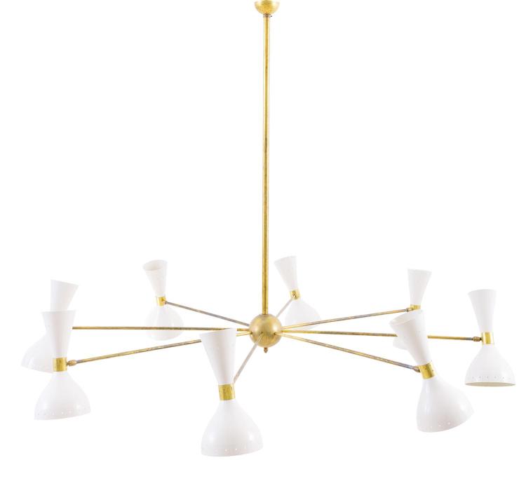 STILNOVO EIGHT BRANCH CEILING LIGHT