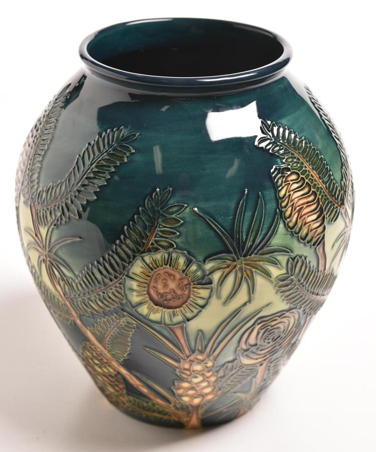 A MOORCROFT VASE 'AMAZON TWILIGHT' VASE BY NICOLA SLANEY