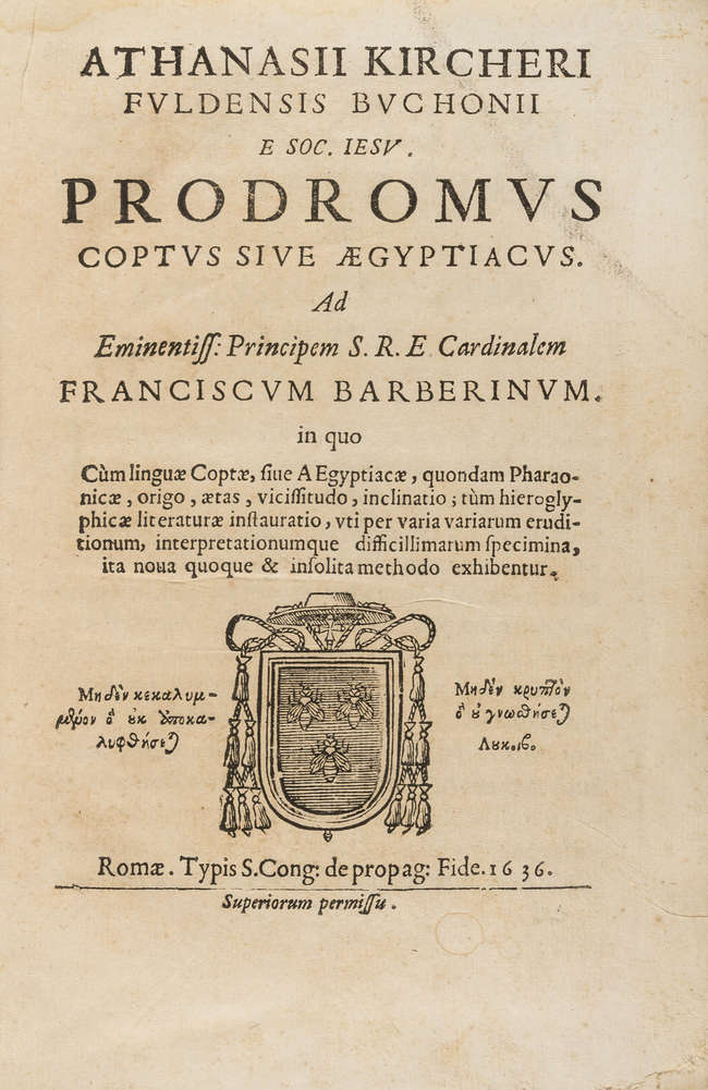 Kircher (Athanasius) Prodromus Coptus sive Aegyptiacus, first edition