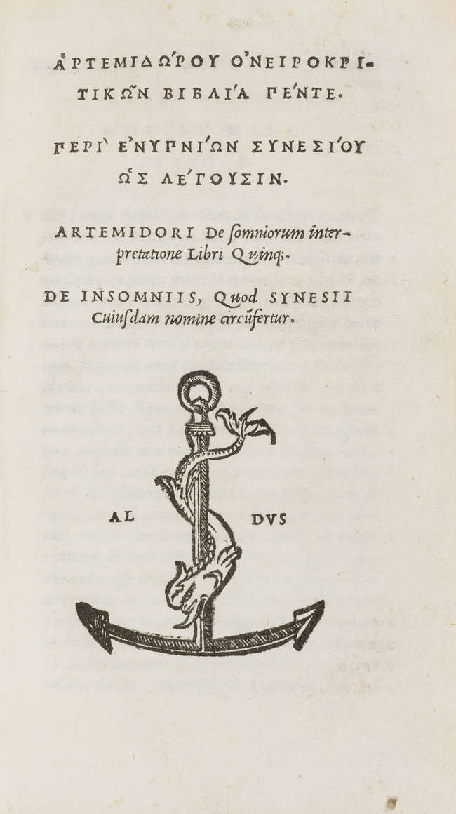 Interpretation of dreams.- Artemidorus, Daldianus. De Somniorum Interpretatione