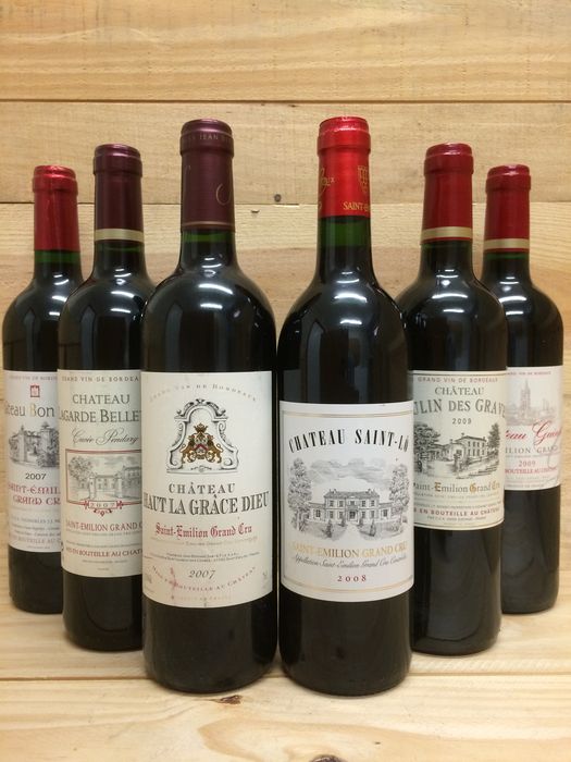 Château Bon Prince Saint-Emilion Grand Cru 2007, Château Lagarde Bellevue Saint-Emilion Grand Cru 2007, Château Haut la Grace Dieu Saint-Emilion Grand Cru 2007, Château Saint-Lô Saint-Emilion Grand Cru 2008