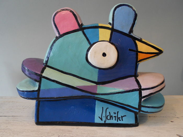 Jacqueline Schäfer - Strange Bird - abstract sculpture XL - 5.4 KG signed and numbered
