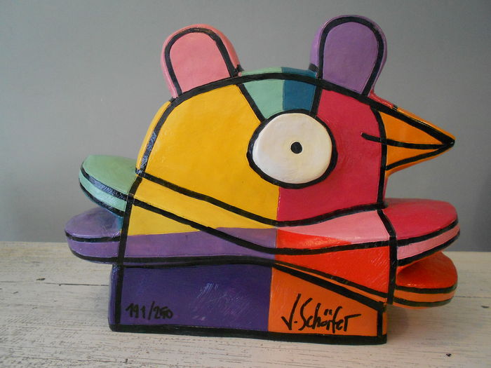 Jacqueline Schäfer - Strange Bird - abstract sculpture XL - 5,4 KG signed and numbered