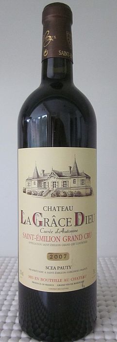 2007 Château La Grâce Dieu – St Emilion Grand Cru – 6 bottles