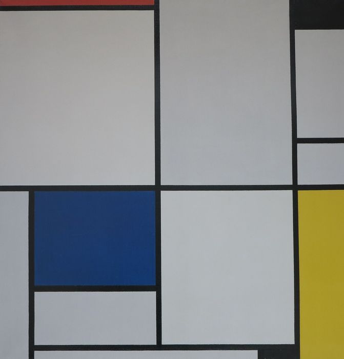 Piet Mondriaan ('Mondrian') - Compositie I with red, yellow and blue, 1921 '- 1996