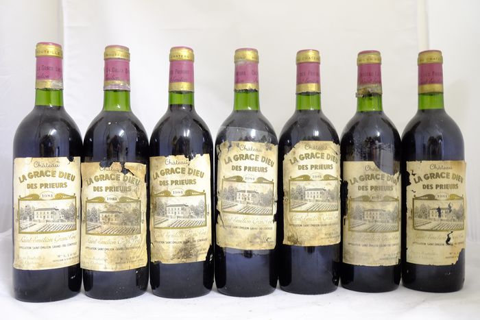 1981, Chateau La Grace Dieu des Prieurs, Saint-Emilion Grand Cru, France, 7 bottles.
