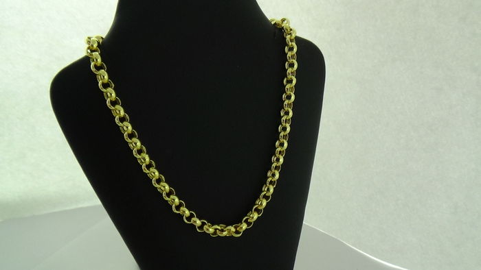14k gold belcher link necklace, 14.4 grams