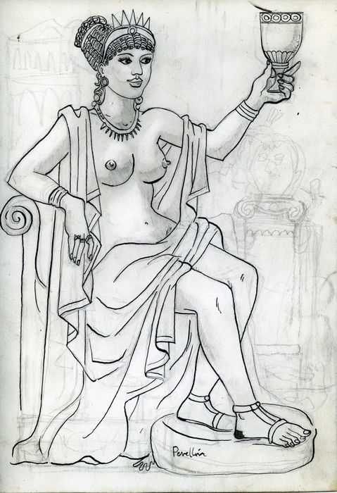 Original artwork; Celedonio Perellón - Roman woman - circa 1985