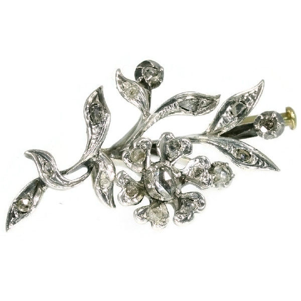 Antique diamond branch brooch