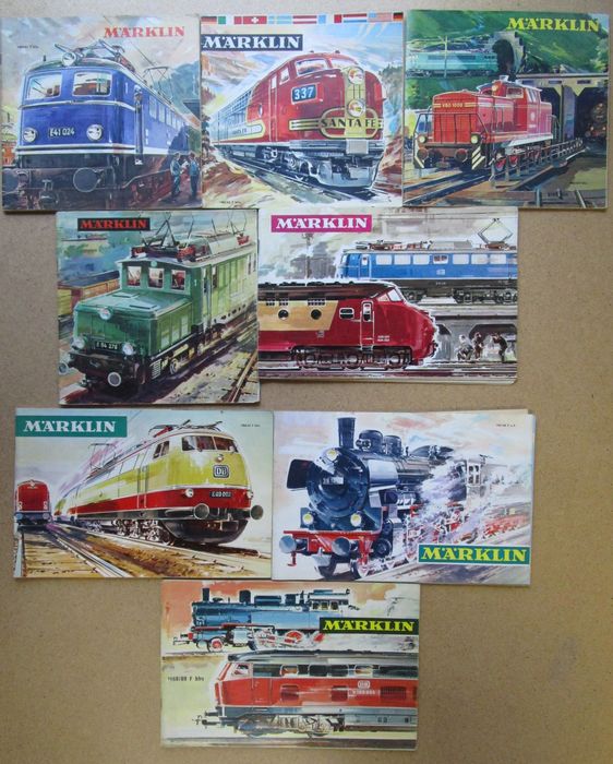 Märklin H0 - 8 catalogues 1960/61, 1961/62, 1963/64, 1964/65, 1965/66, 1966/67, 1967/68, 1968/69; in French