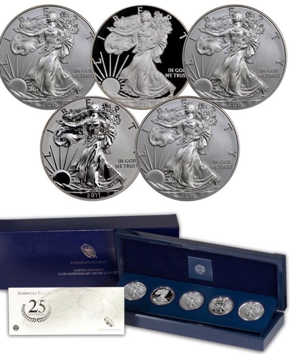 United States - Set "The American Eagle 25th Anniversary Silver...