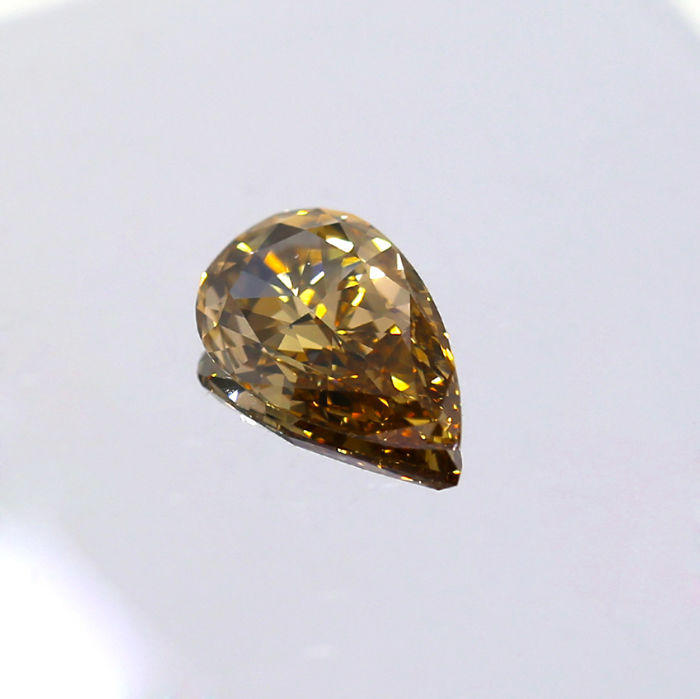 Natural Fancy Brown Yellow 1.59 ct. VVS1 Pear shape Diamond, GIA Certified