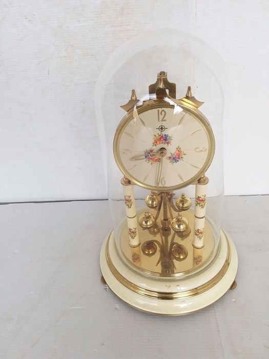 Year mantel clock with glass dome - haller - 1965