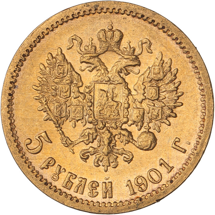 Russia – 5 Roubles 1901 – Nicolas II – gold